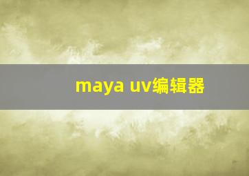 maya uv编辑器